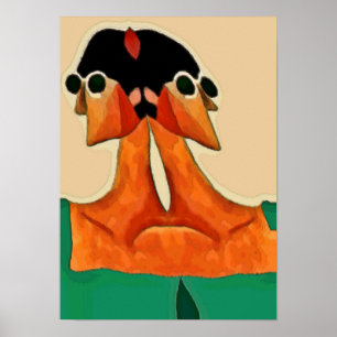 Two Faces of Woman Abstract Poster