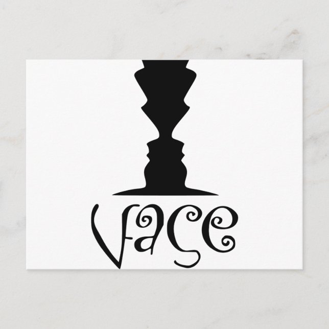 Two Faces or Vase Optical Illusion Postcard (Front)