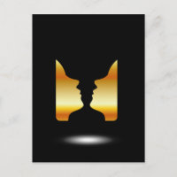 Two faces side by side with illusion of a vase