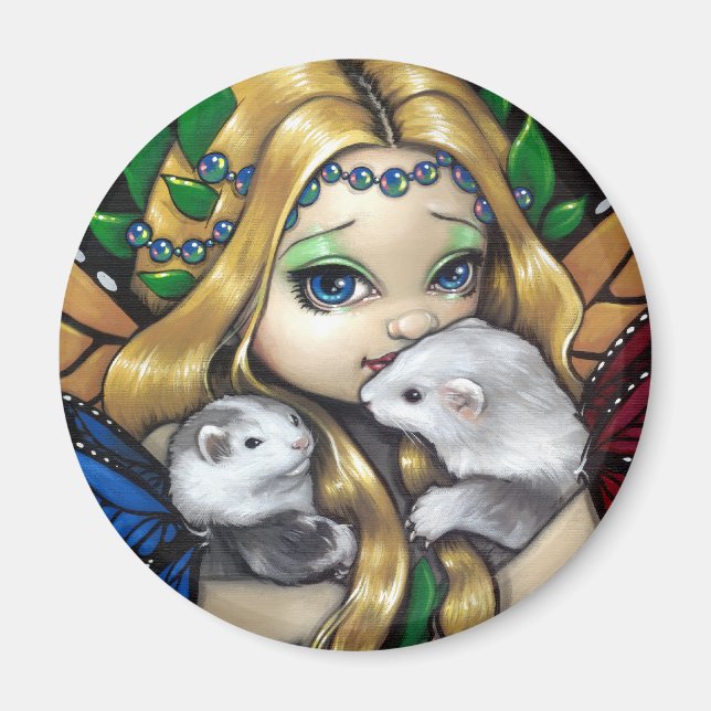 "Two Fae Ferrets" Magnet (Front)