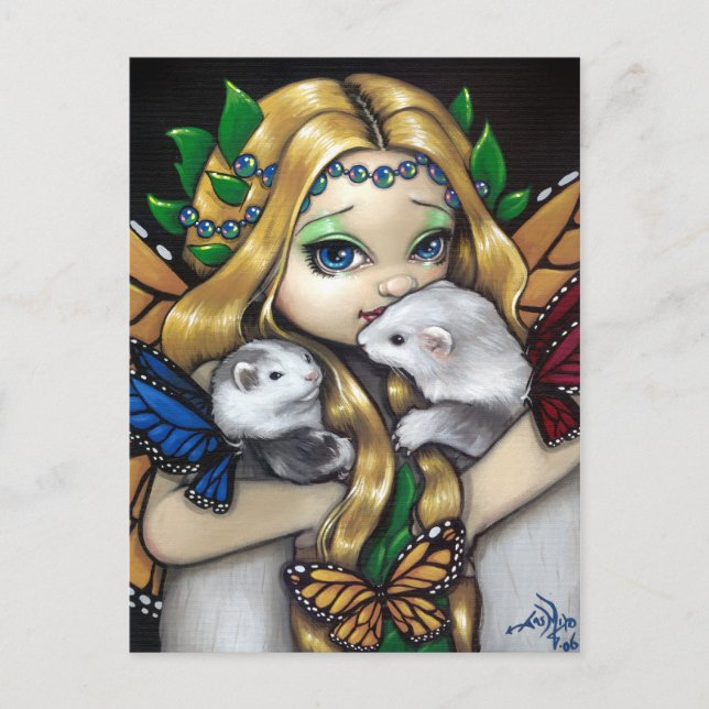 "Two Fae Ferrets" Postcard (Front)
