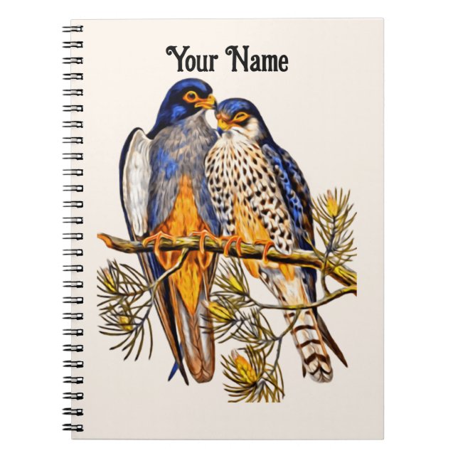 Two Falcons on a Branch Notebook (Front)