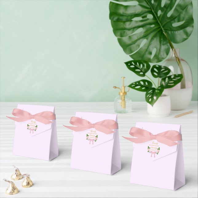 Two Fancy Bow Floral Birthday Favour Box (Multiple)