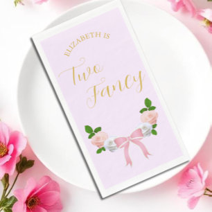 Two Fancy Bow Floral Birthday Napkins