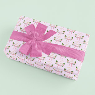 Two Fancy Bow Floral Birthday Wrapping Paper