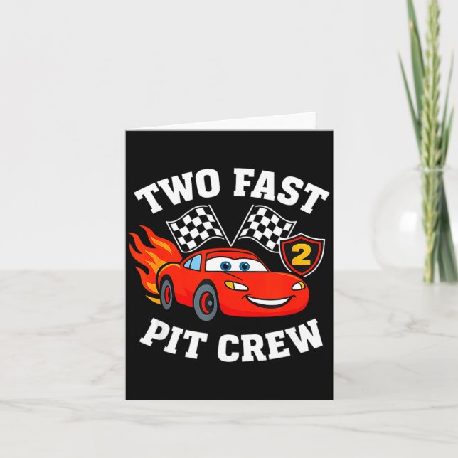 Two Fast 2 2nd Birthday T Crew 2yr Year Old  Card (Front)
