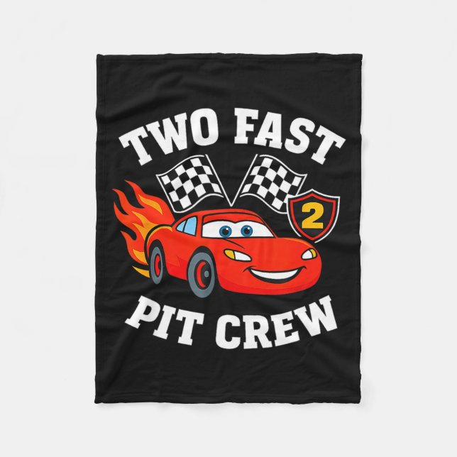 Two Fast 2 2nd Birthday T Crew 2yr Year Old  Fleece Blanket (Front)