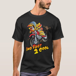 Two Fast 2 Cool Motocross Dirt Bike 2nd Birthday P T-Shirt