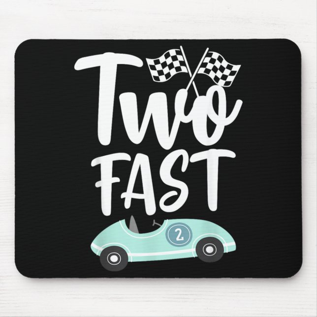 Two Fast 2 Curious 2th Birthday Boy Chequered Mouse Pad (Front)