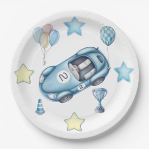 Two Fast 2 Curious Boys Racing Car Paper Plates