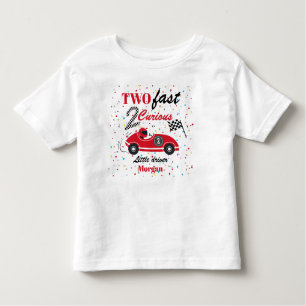 Two Fast 2Curious Red Sports Car Second Birthday  Toddler T-Shirt