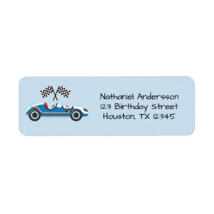 Two Fast 2nd Birthday Blue Return Address  Label