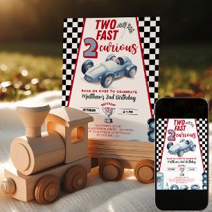Two Fast 2nd birthday Boy Racer Invitation