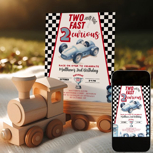 Two Fast 2nd birthday Boy Racer Invitation (Creator Uploaded)