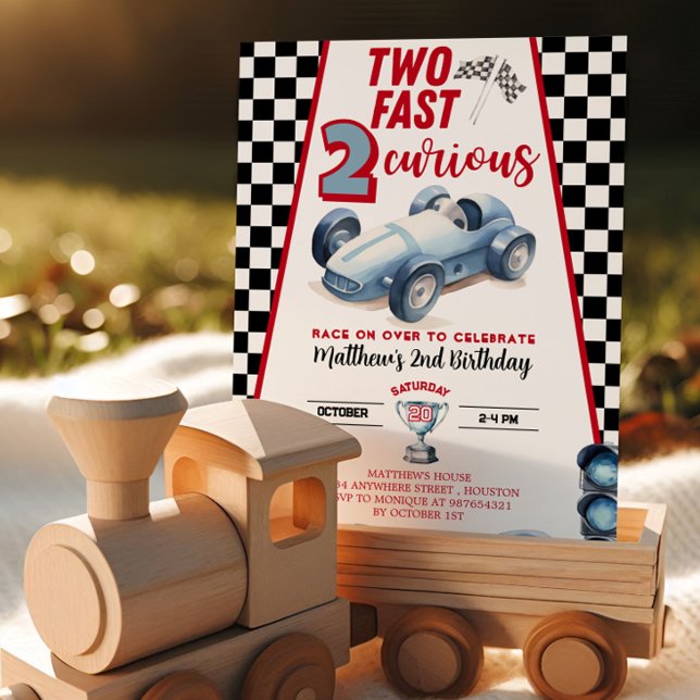 Two Fast 2nd birthday Boy Racer Invitation (Creator Uploaded)