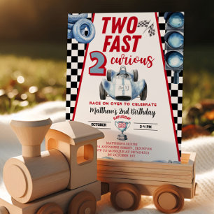 Two Fast 2nd birthday Boy Racing Car Invitation