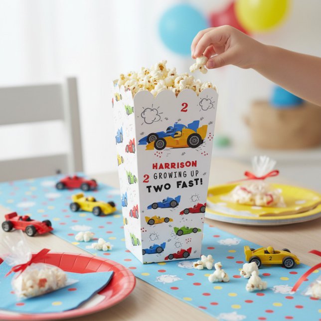 Two Fast 2nd Birthday Kids Racing Cars Custom Favo Favour Box (Creator Uploaded)