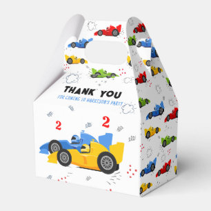 Two Fast 2nd Birthday Kids Racing Cars Name Favor Favour Box