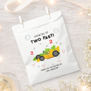 Two Fast 2nd Birthday Kids Racing Cars Name Favour Bag