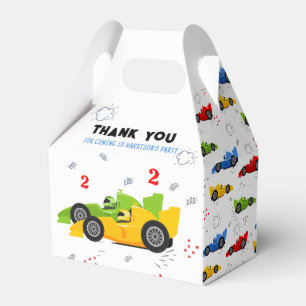 Two Fast 2nd Birthday Kids Racing Cars Name Favour Box