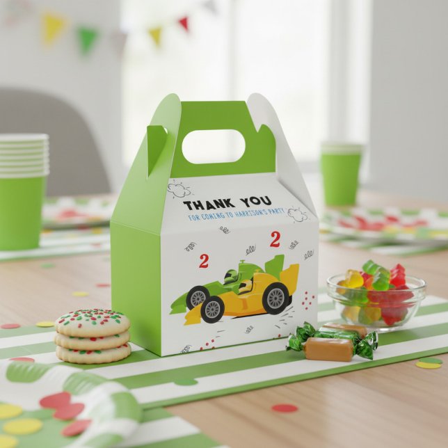 Two Fast 2nd Birthday Kids Racing Cars Name Favour Box (Creator Uploaded)