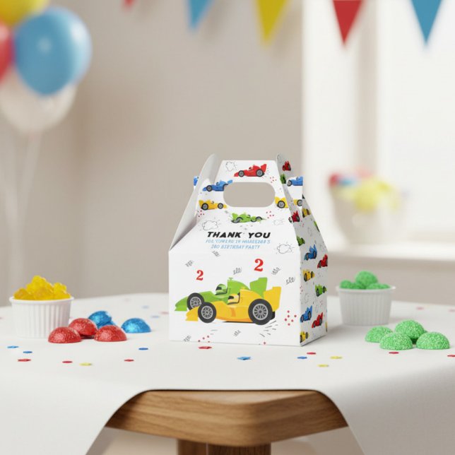 Two Fast 2nd Birthday Kids Racing Cars Name Favour Box (Creator Uploaded)