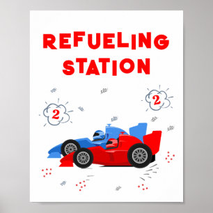 Two Fast 2nd Birthday Refueling Table Sign