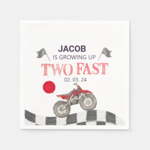 Two Fast Birthday Dirt Bike Theme Napkin