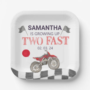 Two Fast Birthday Dirt Bike Theme Paper Plate