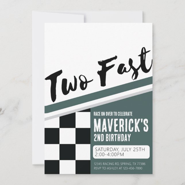Two Fast Birthday Invitation (Front)