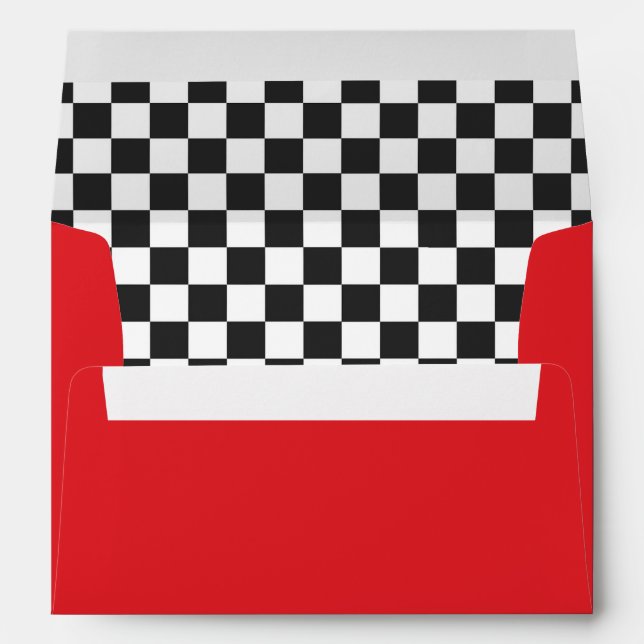 Two Fast Birthday Party Red Race Car 2nd Birthday  Envelope (Back (Bottom))