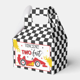 Two Fast Birthday Party Red Race Car 2nd Birthday Favour Box