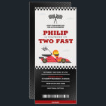 Two Fast Birthday Race Car Racing Party Ticket Invitation<br><div class="desc">Two Fast Birthday Race Car Racing Party Ticket Invitation. Awesome ticket invitation for your kid's Racing Birthday Party! Easy to customise at home. Check out the collection for more matching items. Personalise your today!</div>
