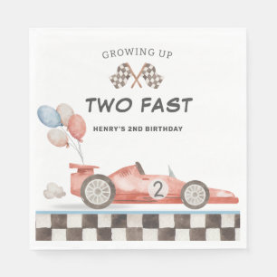 Two Fast Birthday Racecar 2nd Lap Down Napkin