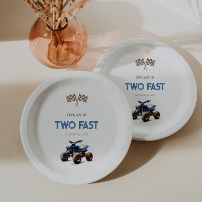 TWO Fast Blue 4 Wheeler Paper Plate (Creator Uploaded)
