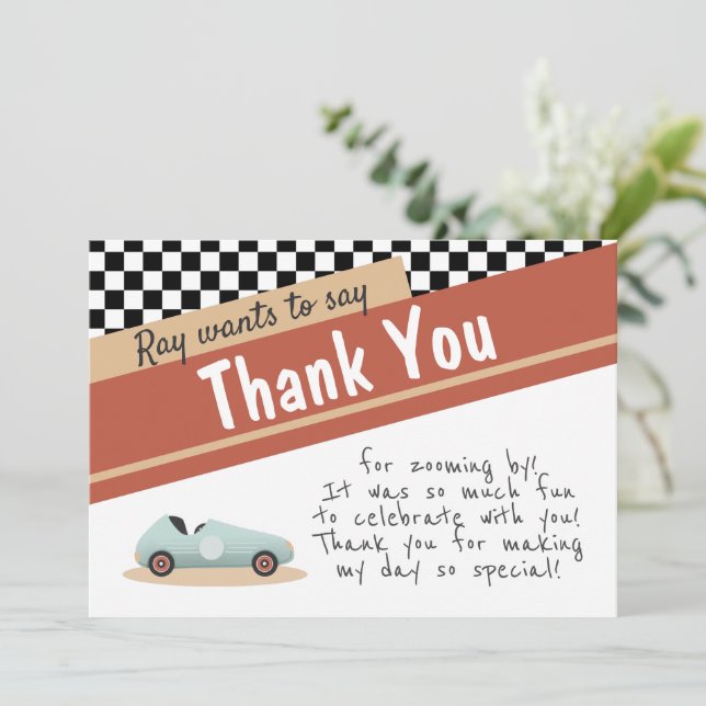 Two Fast Car Theme Unique Yellow Red Black Invitat Invitation (Standing Front)