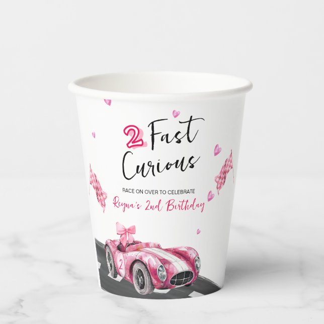 Two Fast Curious Birthday  Paper Cups (Front)