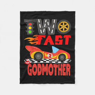 Two Fast Godmother Pit Crew Racing Car Family Birt Fleece Blanket