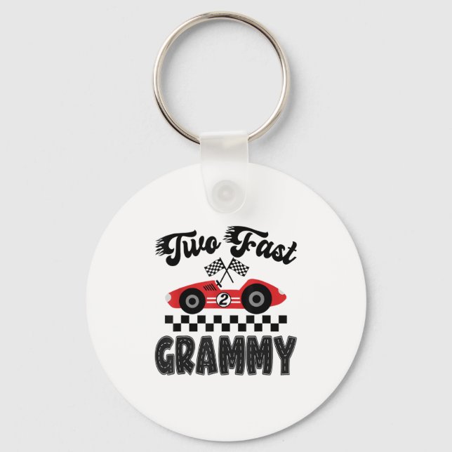 Two Fast Grammy Of The Birthday Boy Racing Car Fam Key Ring (Front)