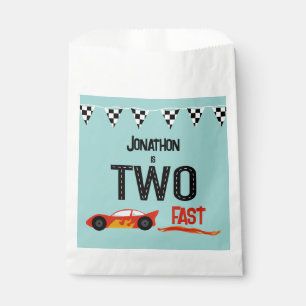 TWO fast kids racecar second birthday party Favour Bag