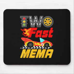 Two Fast Mema Pit Crew Racing Car Family Birthday Mouse Pad