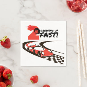 Two Fast Party Race Car 2nd Birthday Party Napkin