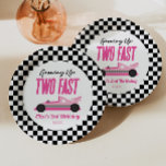 Two Fast Pink Race Car 2nd Birthday Party Paper Plate<br><div class="desc">This is a Two Fast Pink Race Car 2nd Birthday Party Paper Plates!</div>