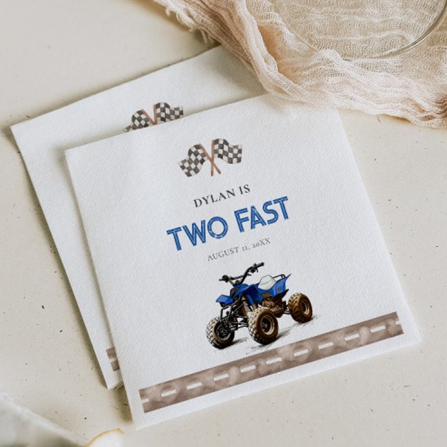 TWO Fast Quad Bike Birthday Napkin (Creator Uploaded)
