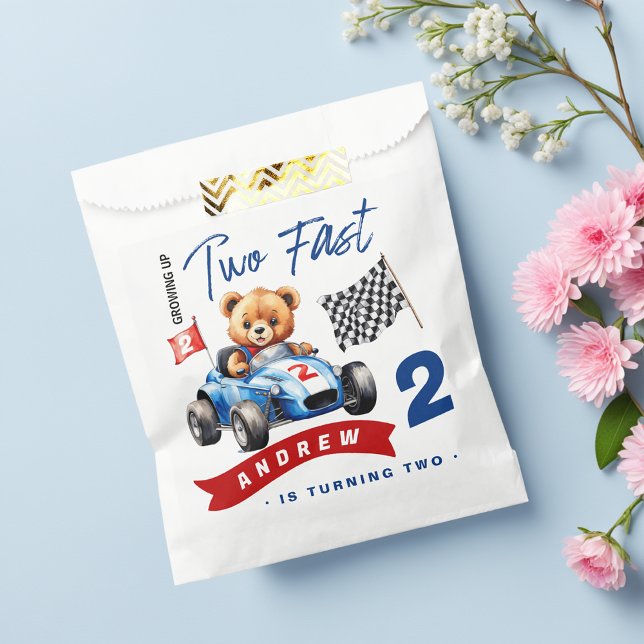 Two Fast Race Car 2nd Birthday  Favour Bag (Creator Uploaded)