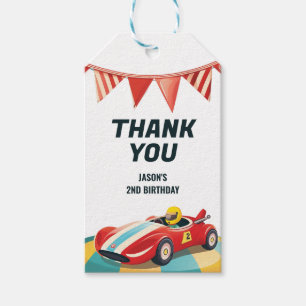 Two Fast Race Car 2nd Birthday Gift Tags