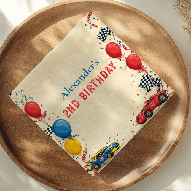 Two Fast Race Car 2nd Birthday Napkin (Creator Uploaded)