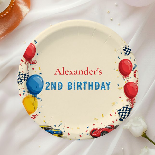 Two Fast Race Car 2nd Birthday Paper Plate (Creator Uploaded)