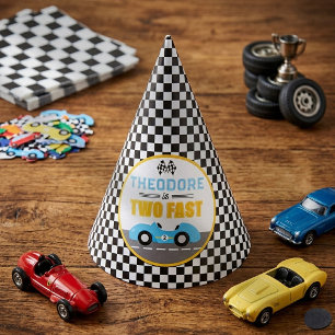 Two Fast Race Car 2nd Birthday Party Hat