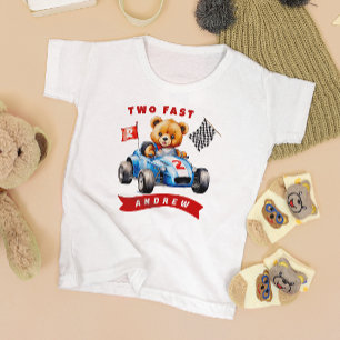 Two Fast Race Car 2nd Birthday  Toddler T-Shirt